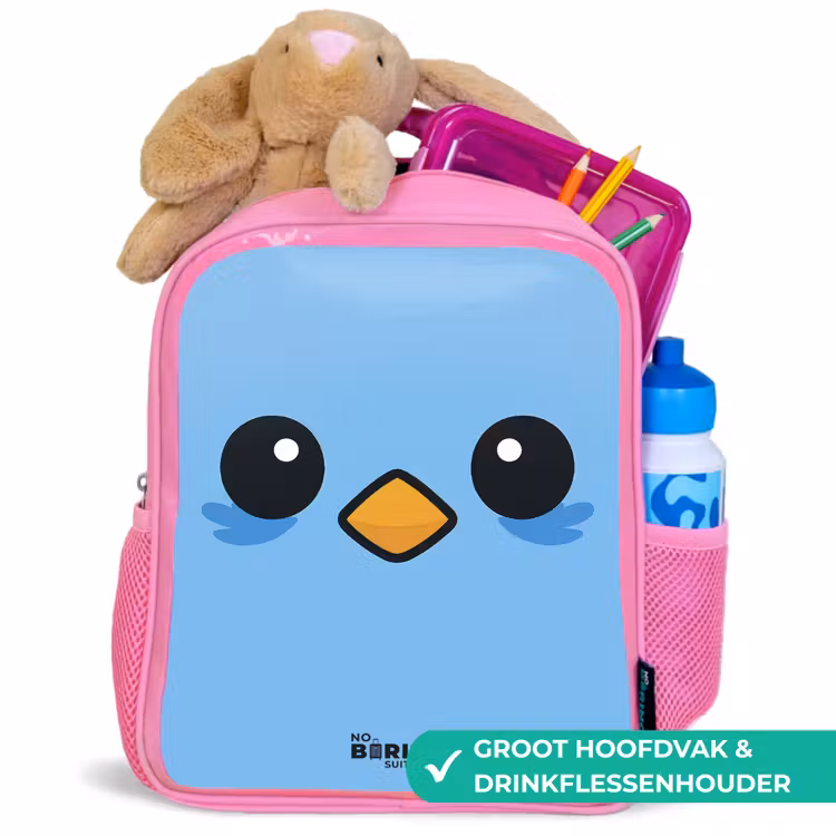 Kinderrugzak - Roze - Kawai - Vogel - Blauw — 2