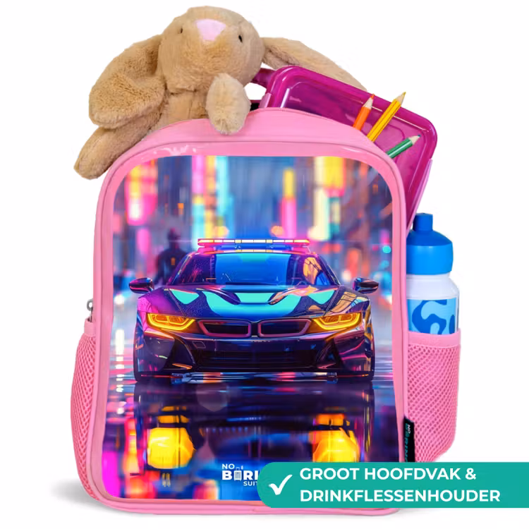 Kinderrugzak - Roze - Neon nightcar — 2