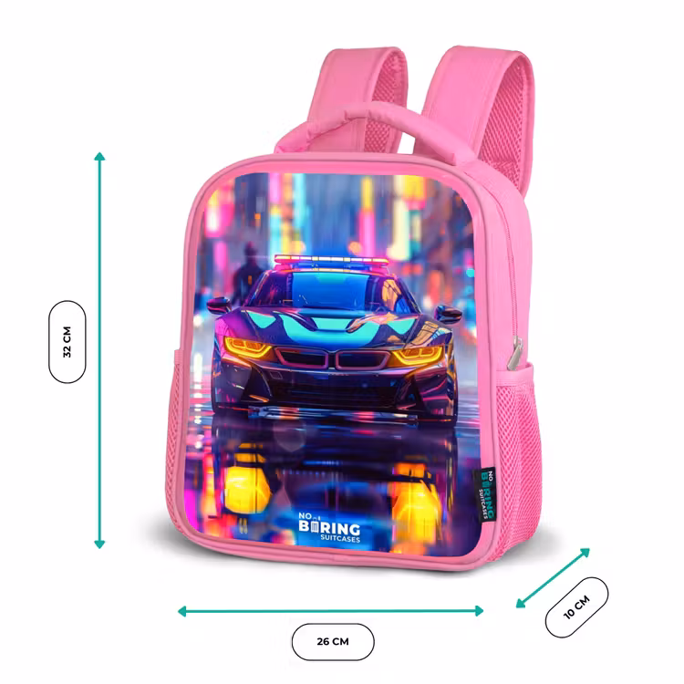 Kinderrugzak - Roze - Neon nightcar — 3