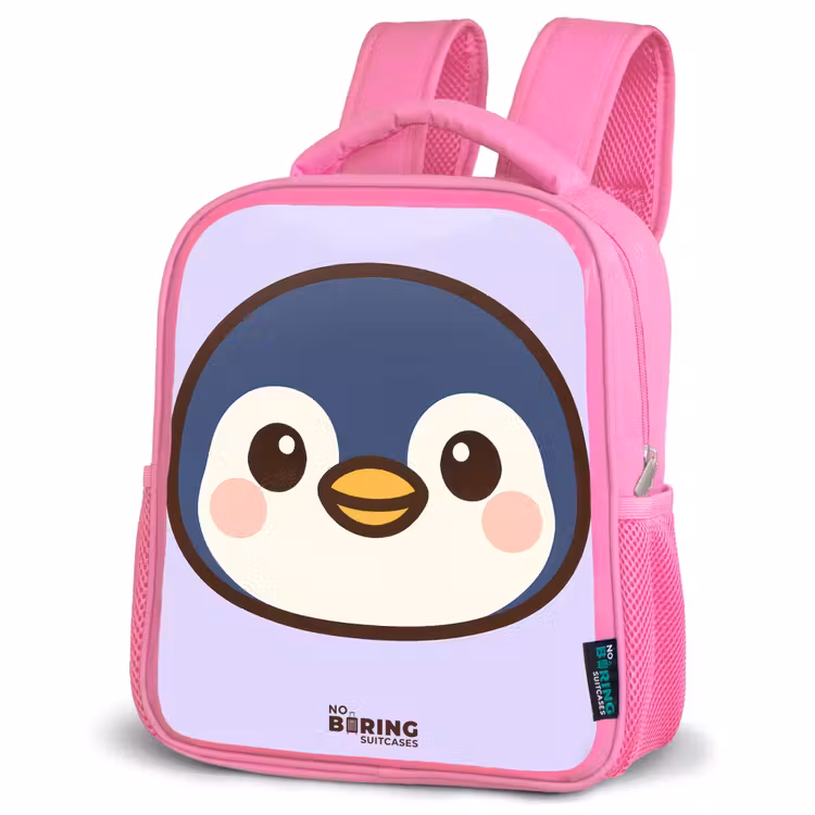 Kinderrugzak met naam - Roze - Pinguïn — 4