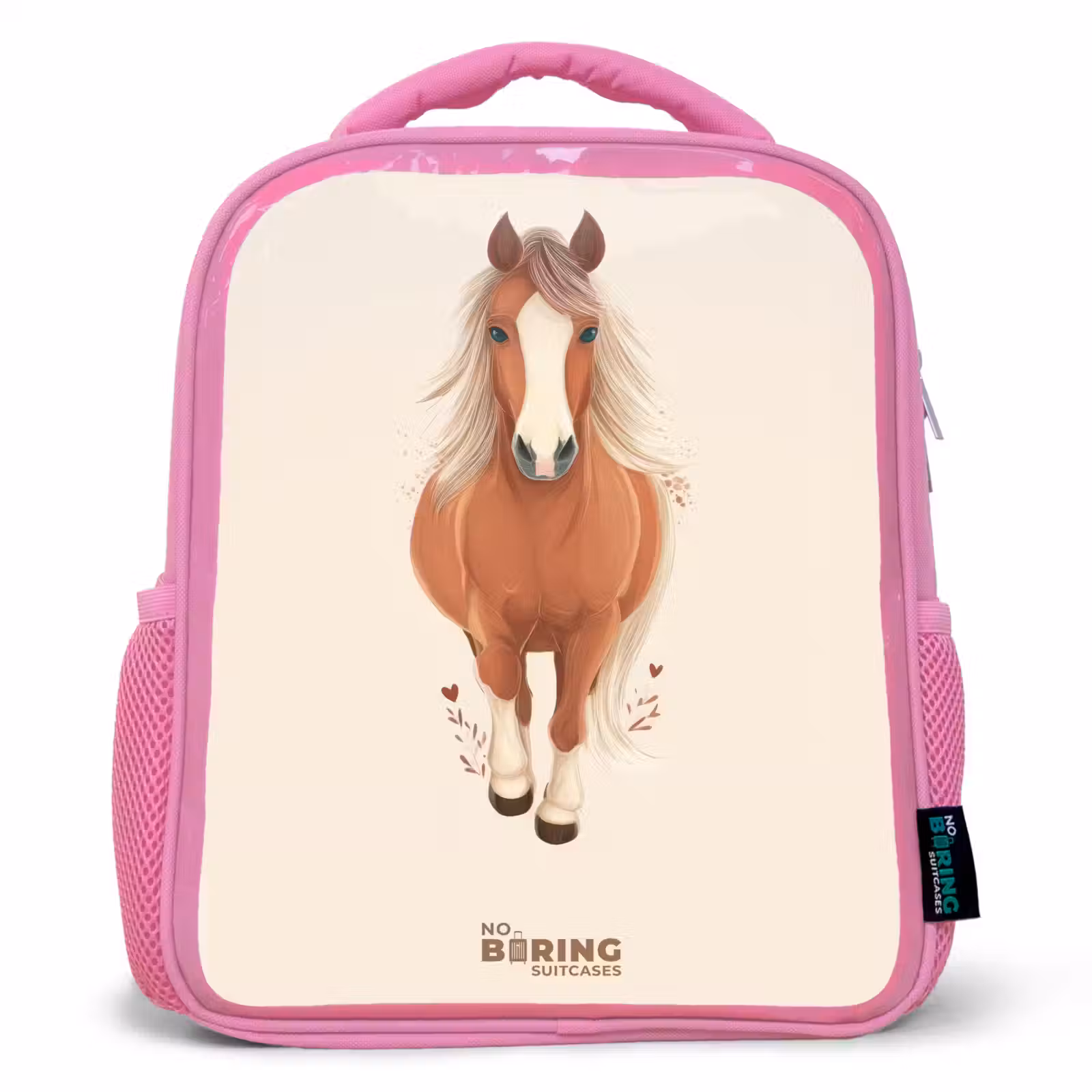 Kinderrugzak - Roze - Bruin paard in gallop — 1