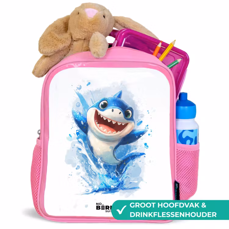 Kinderrugzak - Roze - Haai - Tanden - Water — 2
