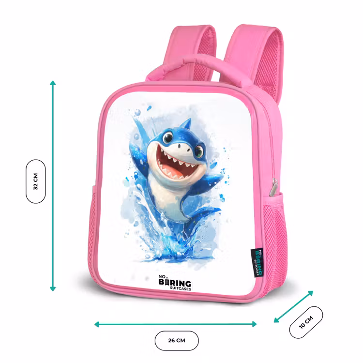Kinderrugzak - Roze - Haai - Tanden - Water — 3