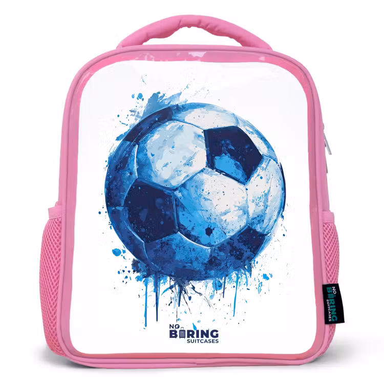 Kinderrugzak - Roze - Voetbal - Inktspatten - Blauw - Bal — 1