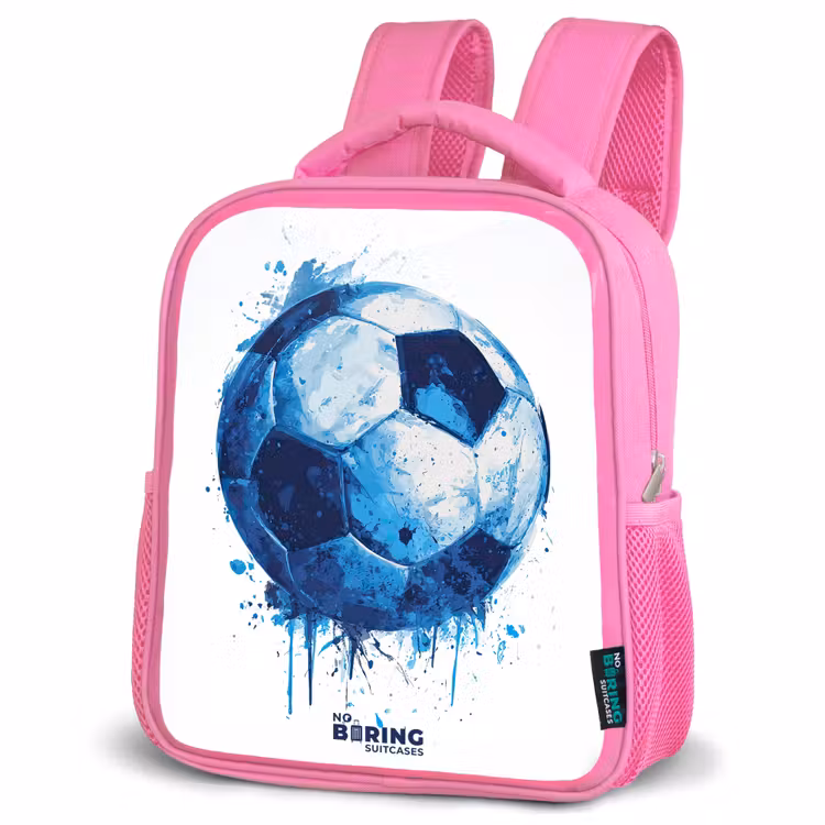Kinderrugzak - Roze - Voetbal - Inktspatten - Blauw - Bal — 4