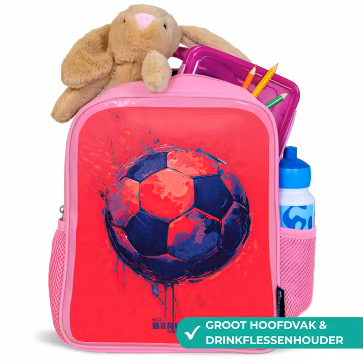 Kinderrugzak - Roze - Voetbal - Verf - Blauw - Rood — 2