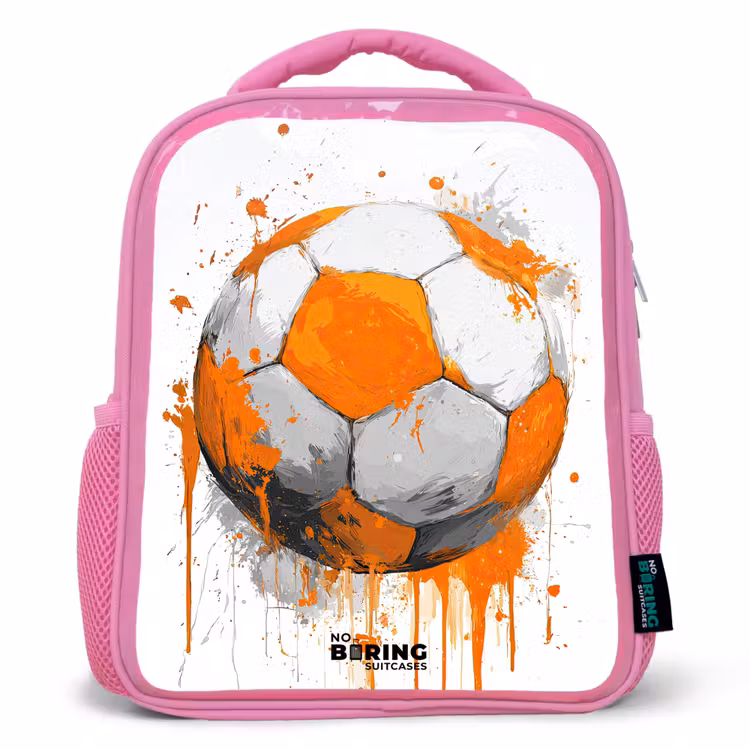 Kinderrugzak - Roze - Voetbal - Verf - Oranje — 1
