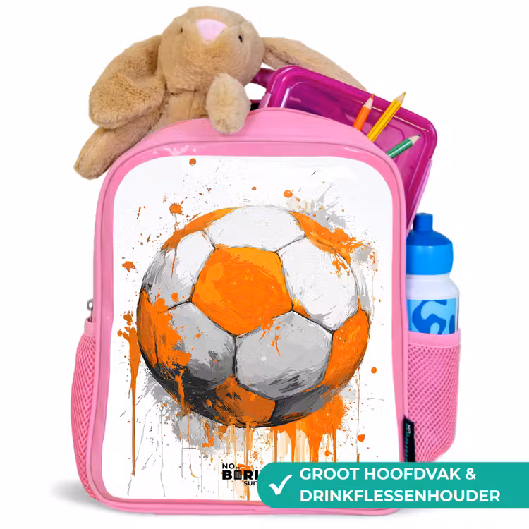 Kinderrugzak - Roze - Voetbal - Verf - Oranje — 2