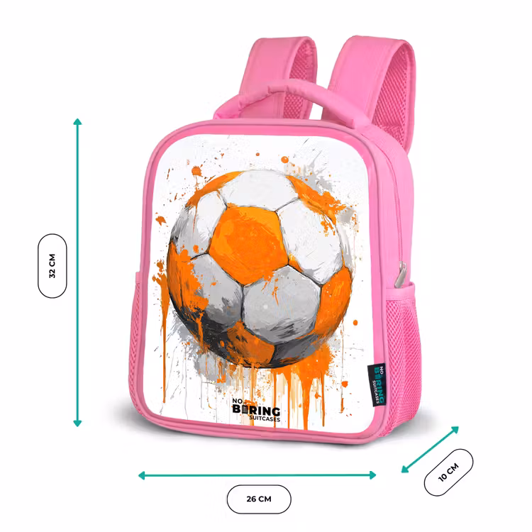 Kinderrugzak - Roze - Voetbal - Verf - Oranje — 3