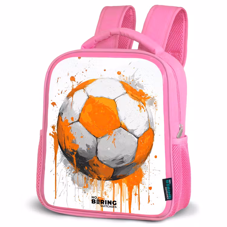 Kinderrugzak - Roze - Voetbal - Verf - Oranje — 4