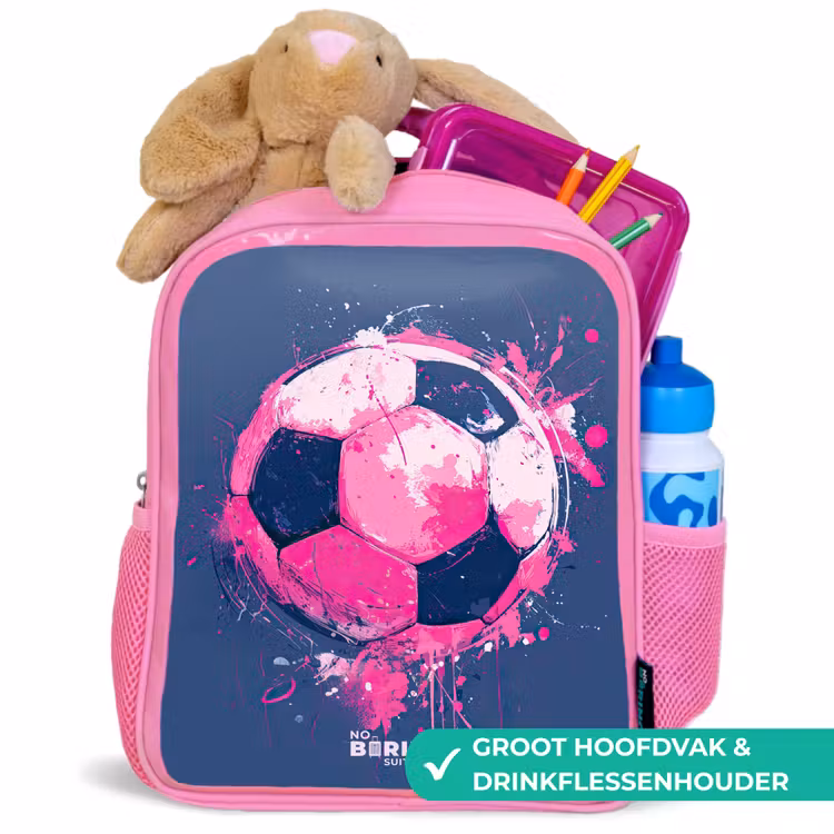 Kinderrugzak - Roze - Voetbal - Verf - Roze - Blauw — 2