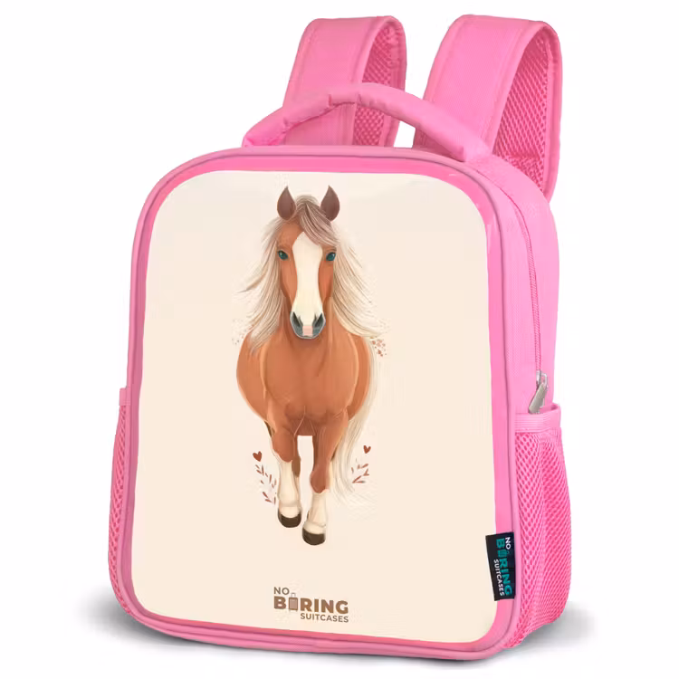 Kinderrugzak - Roze - Bruin paard in gallop — 4