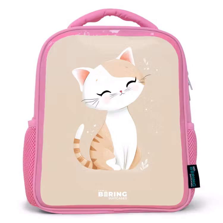 Kinderrugzak - Roze - Kitten in de kleuren beige en wit — 1
