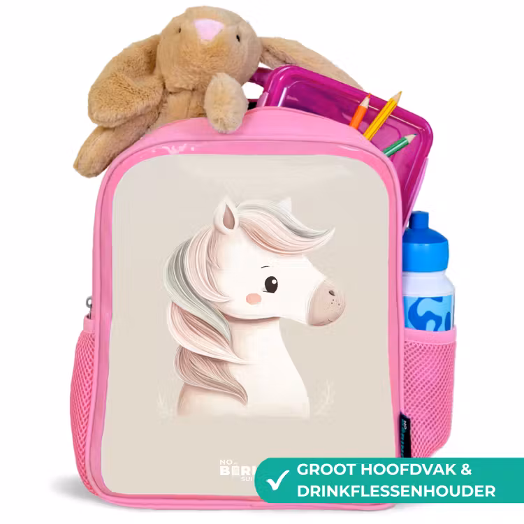 Kinderrugzak - Roze - Pony in roze pastel kleuren β 2