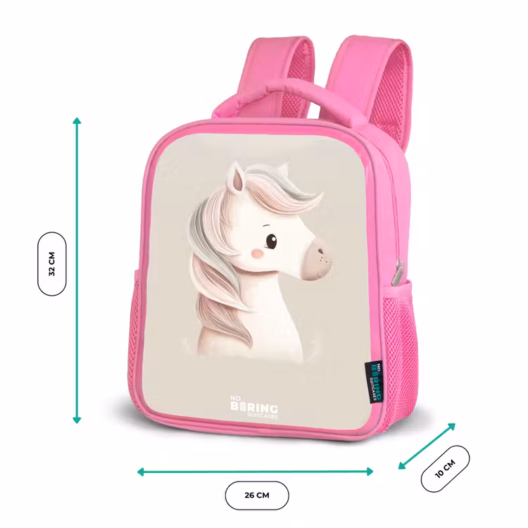 Kinderrugzak - Roze - Pony in roze pastel kleuren β 3