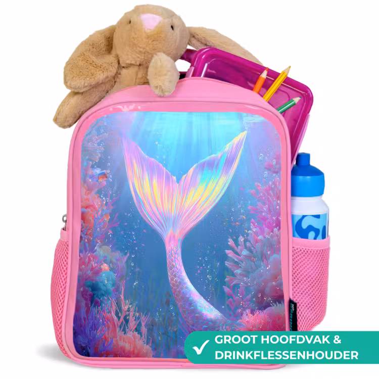 Kinderrugzak - Roze - Zeemeerminnenstaart - Koraal - Water — 2