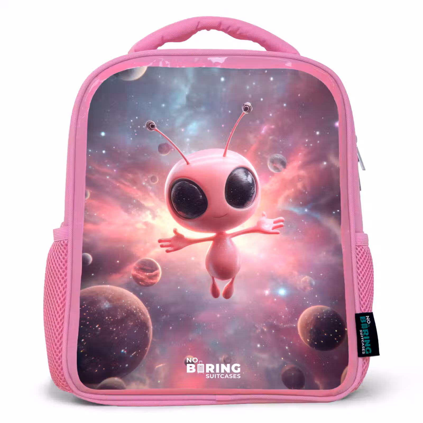 Kinderrugzak - Roze - Roze Alien in Sterrennevel — 1