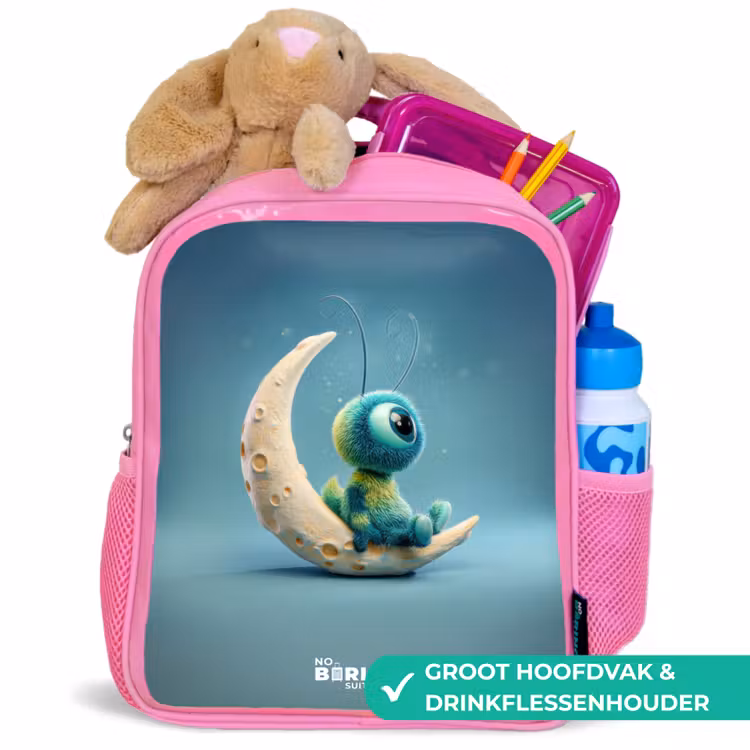 Kinderrugzak - Roze - Dromerig Wezentje op de Maan — 2