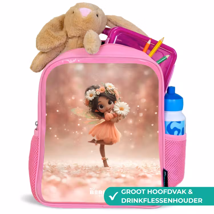 Kinderrugzak - Roze - Fee met madeliefjes β 2