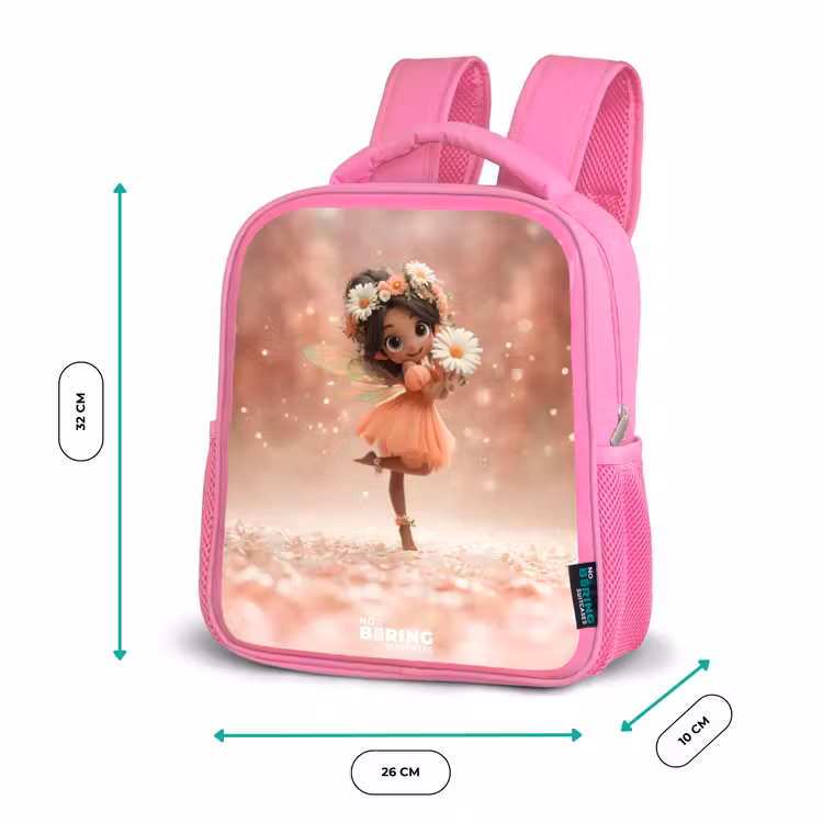 Kinderrugzak - Roze - Fee met madeliefjes β 3
