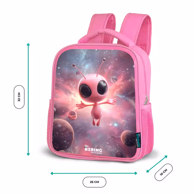 Kinderrugzak - Roze - Roze Alien in Sterrennevel — 3
