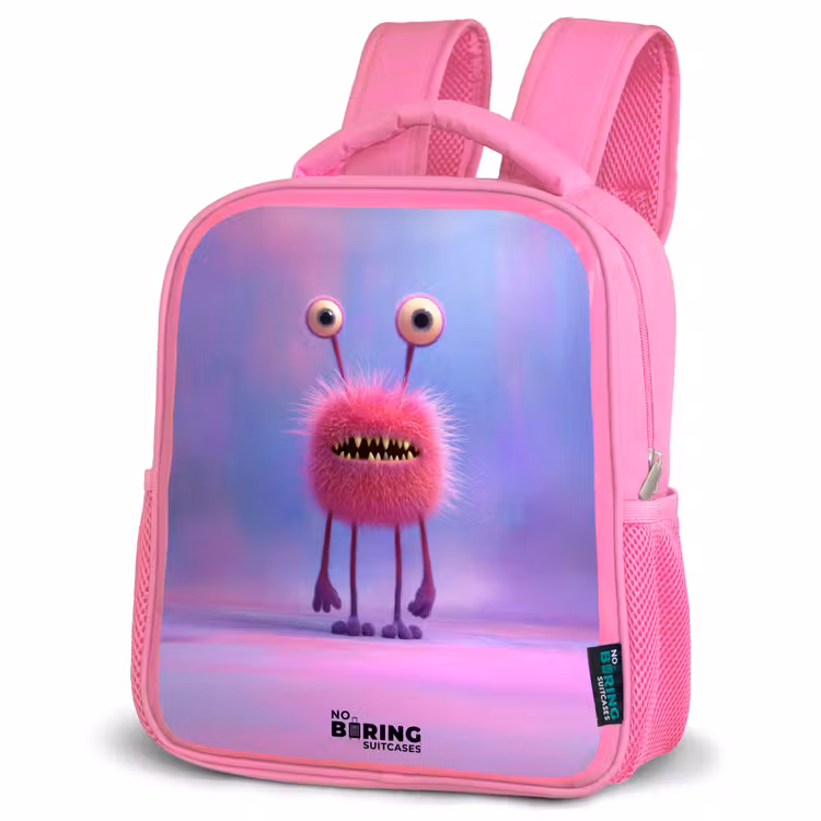 Kinderrugzak - Roze - Roze harig monster met grote ogen β 4