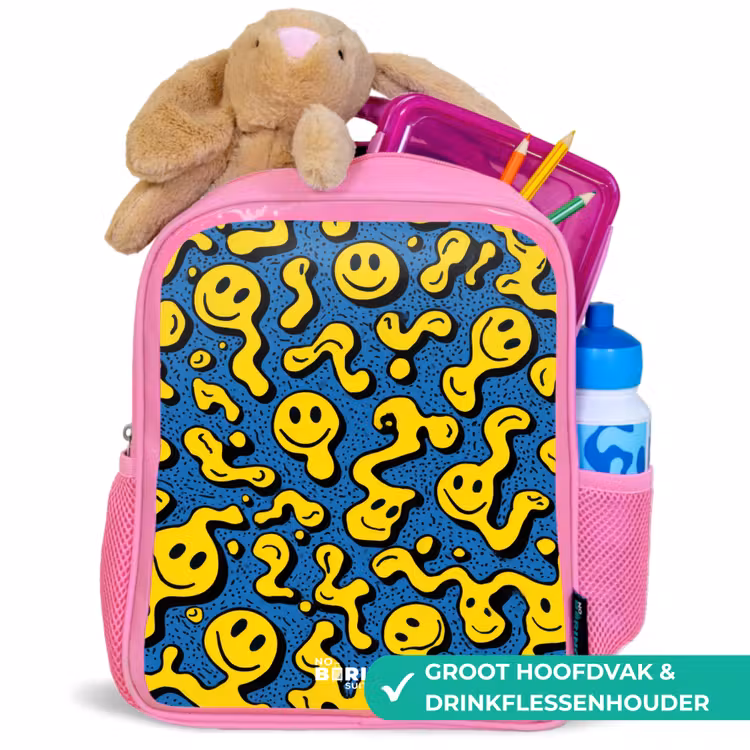 Kinderrugzak - Roze - Smiley - Blauw - Geel β 2