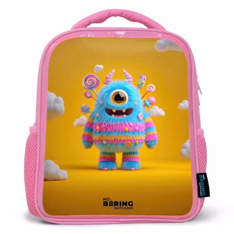 Kinderrugzak - Roze - Snoep - Monster - Regenboog â 1