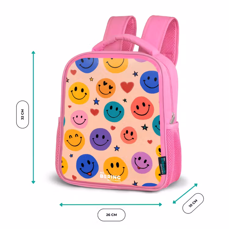 Kinderrugzak - Roze - Vrolijk Smiley-patroon — 3