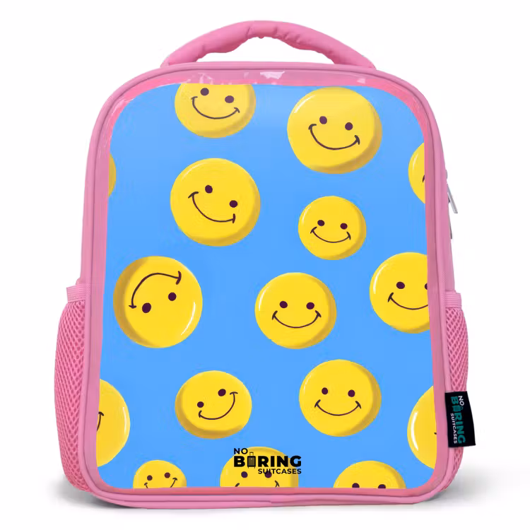 Kinderrugzak - Roze - Vrolijke smileyregen β 1