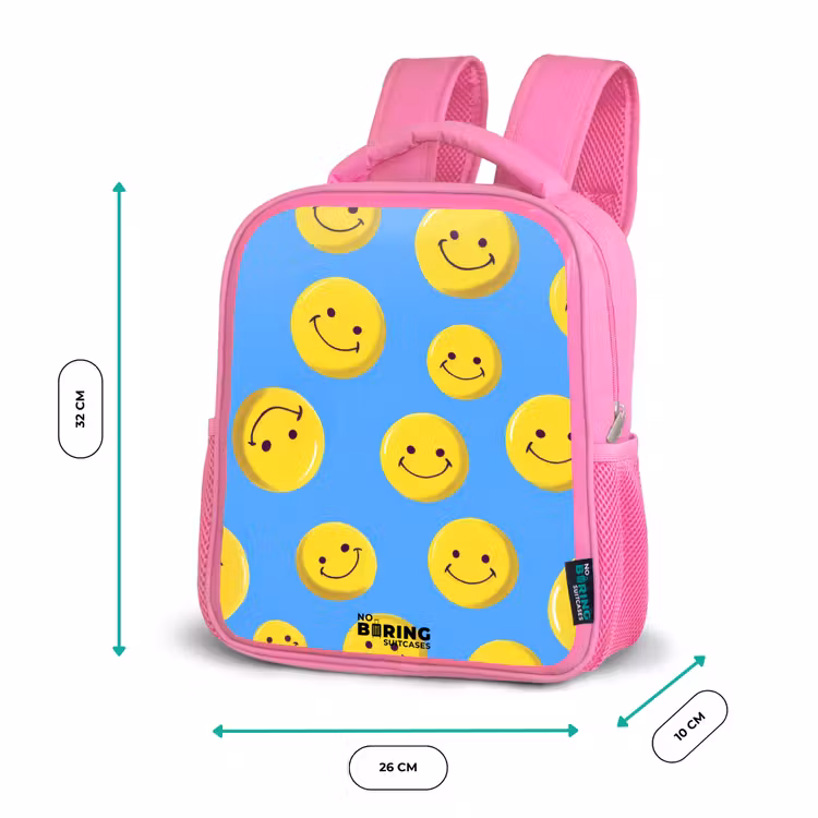 Kinderrugzak - Roze - Vrolijke smileyregen β 3