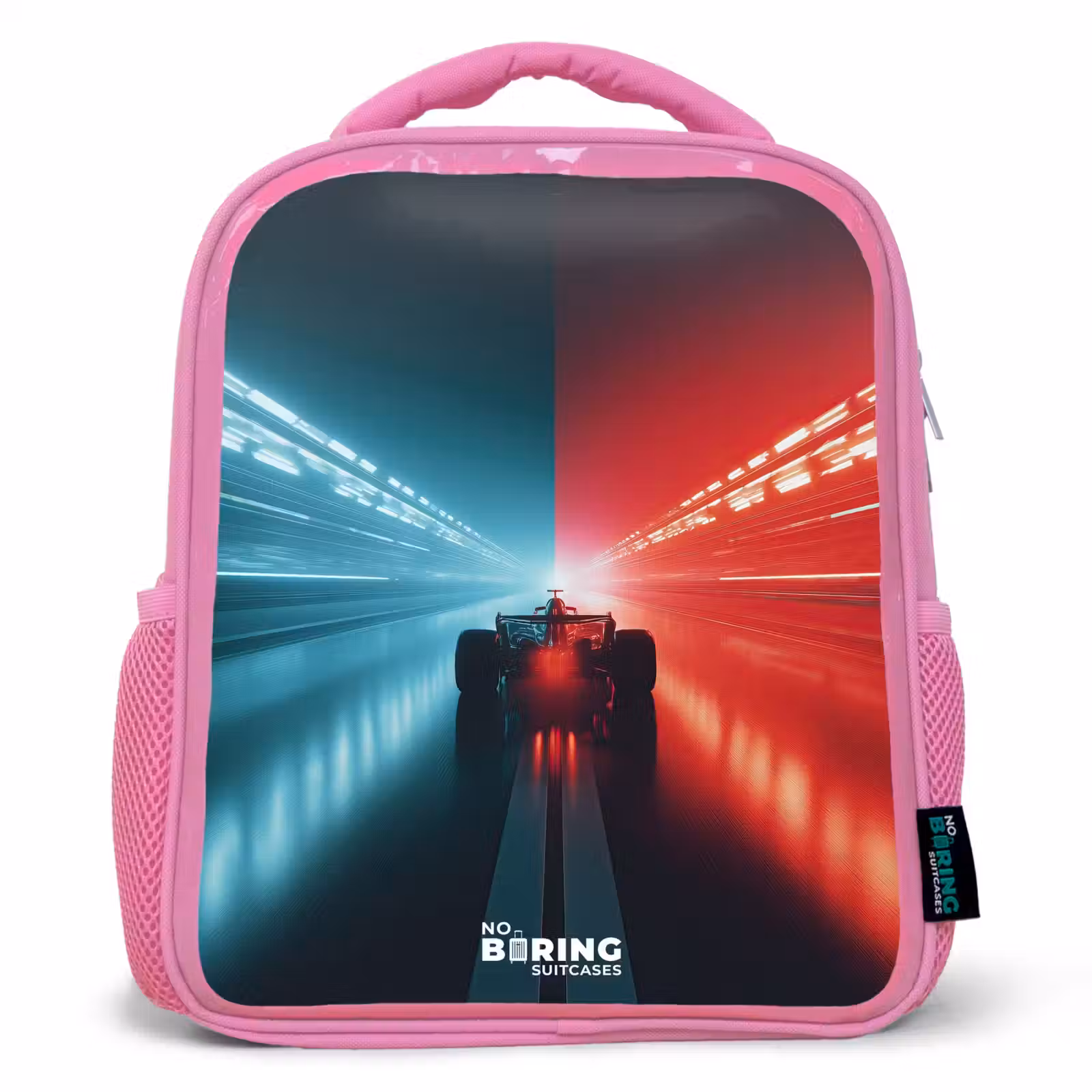 Kinderrugzak - Roze - Baan - Raceauto - Neon - Rood β 1