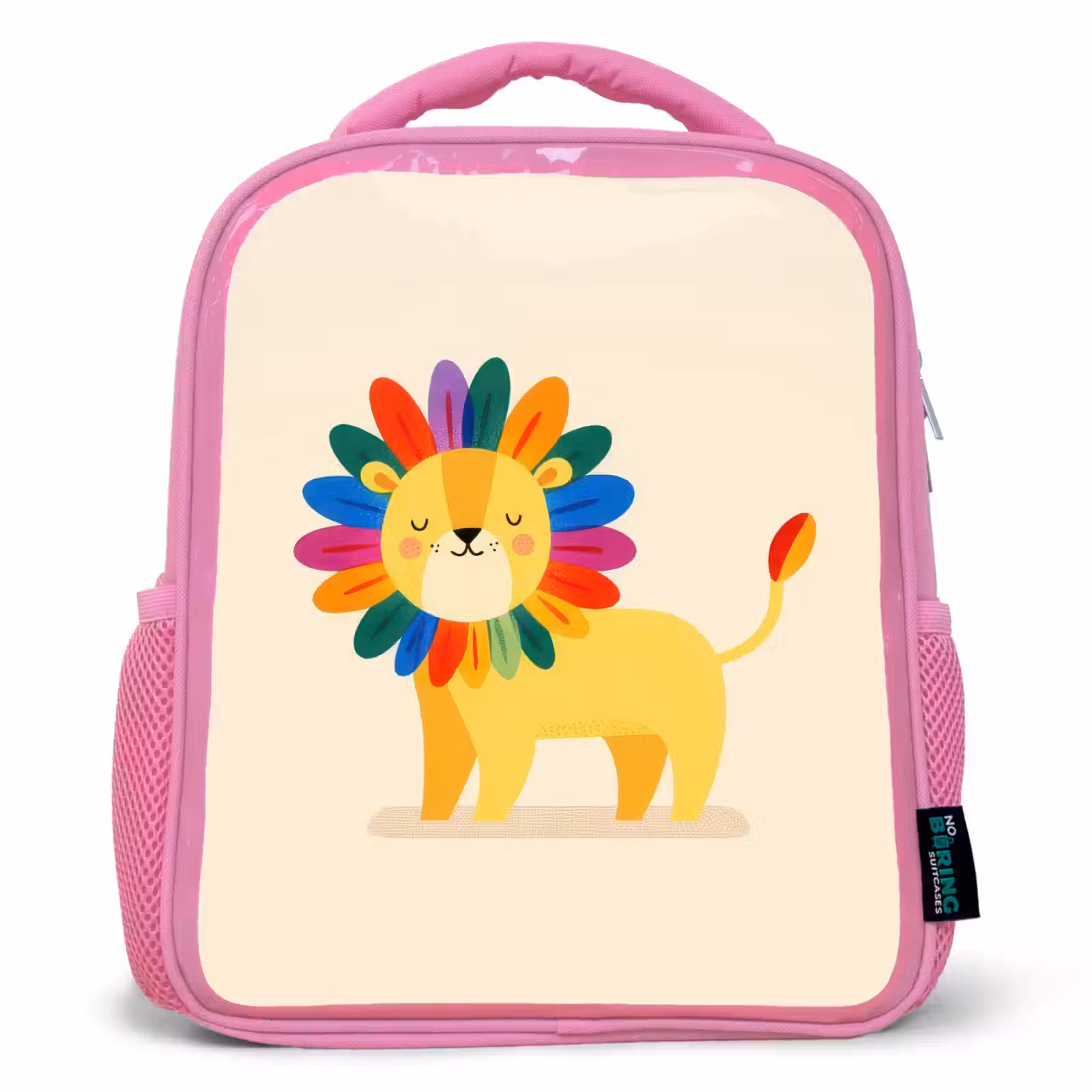 Kinderrugzak - Roze - Leeuw - Kleurrijke manen - Beige — 1