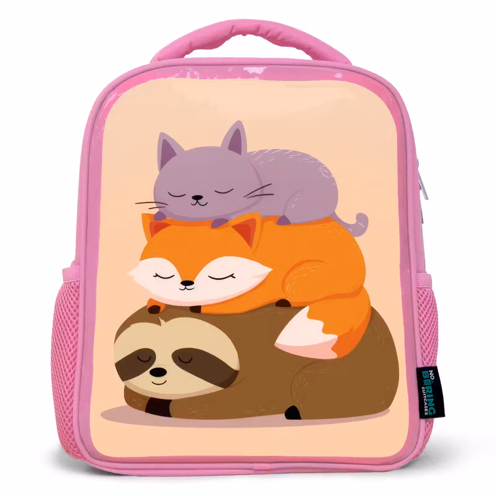 Kinderrugzak - Roze - Luiaard - Vos - Kat - Slaperig — 1