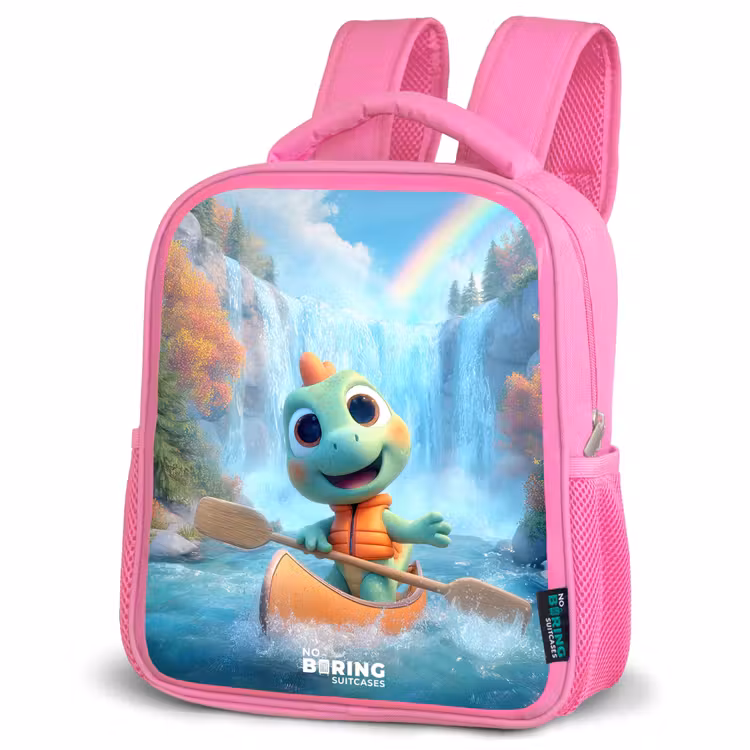 Kinderrugzak - Roze - Dino - Natuur - Waterval — 4
