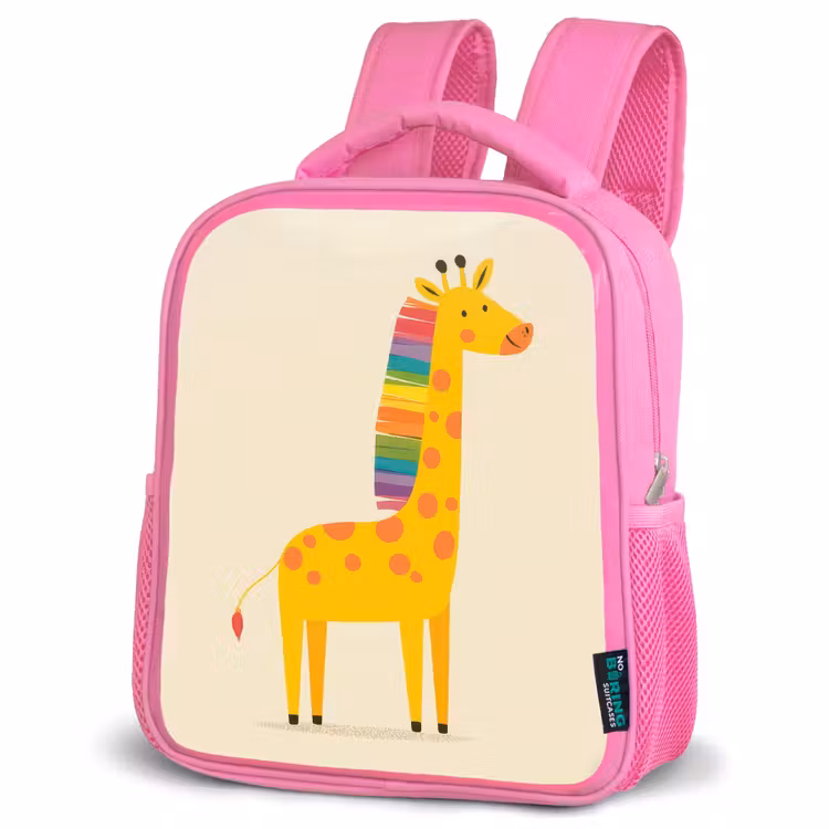 Kinderrugzak - Roze - Giraffe - Regenboogmanen - Beige — 4