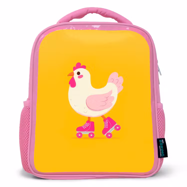 Kinderrugzak - Roze - Kip - Rolschaatsen - Geel — 1