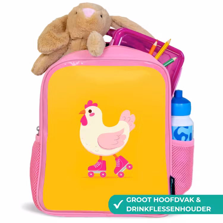 Kinderrugzak - Roze - Kip - Rolschaatsen - Geel — 2