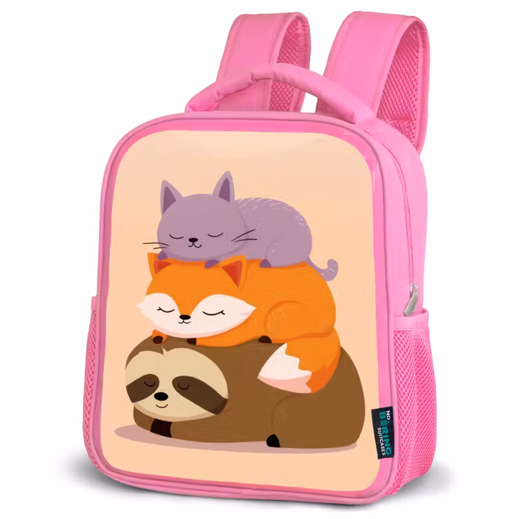 Kinderrugzak - Roze - Luiaard - Vos - Kat - Slaperig — 4