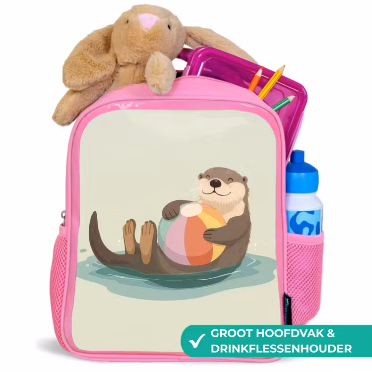 Kinderrugzak - Roze - Otter - Strandbal - Kleurrijk — 2