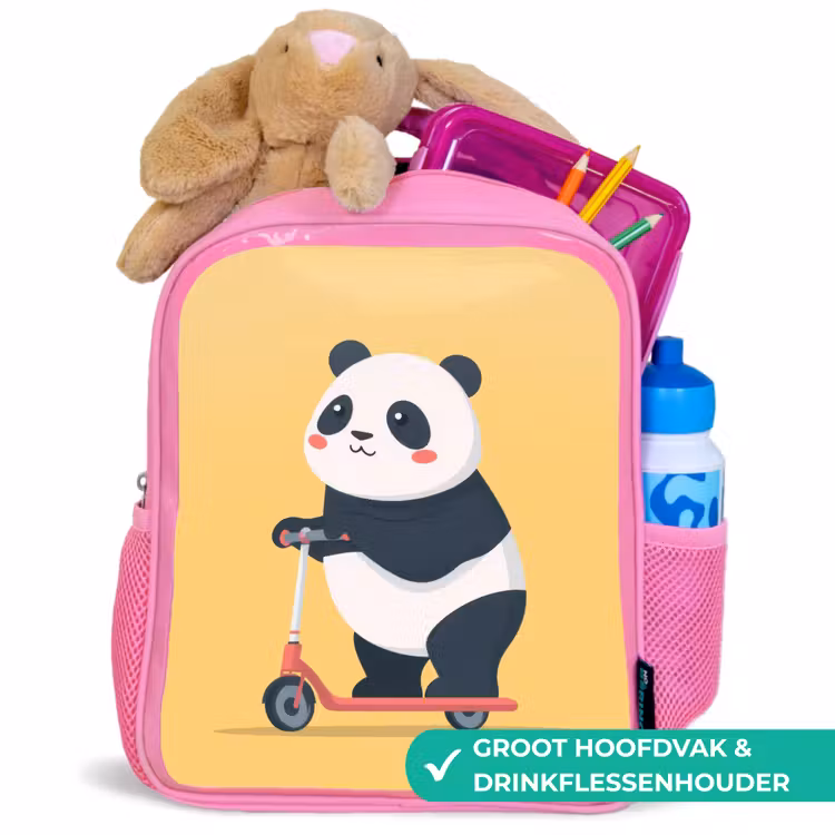 Kinderrugzak - Roze - Panda - Step - Geel — 2