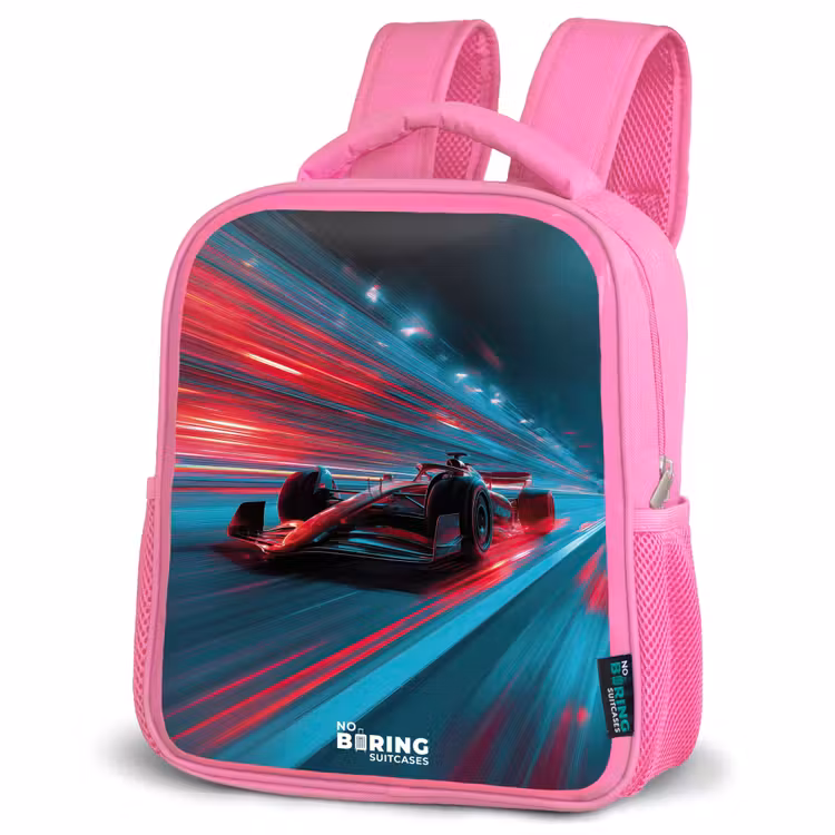 Kinderrugzak - Roze - Raceauto - Baan - Neon - Verlichting β 4