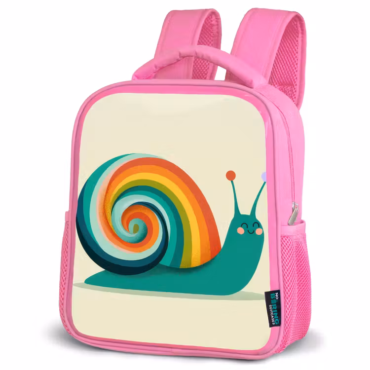 Kinderrugzak - Roze - Slak - Regenboogschild - Groen — 4
