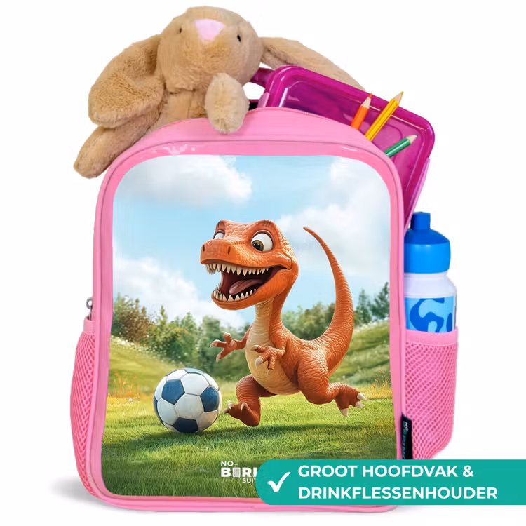 Kinderrugzak - Roze - Voetbal - Dino - Sport — 2