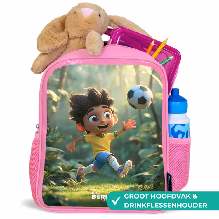 Kinderrugzak - Roze - Voetbal - Jongen - Bos β 2