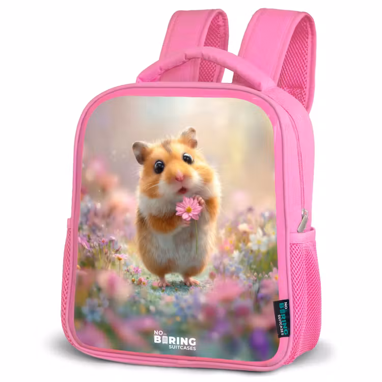 Kinderrugzak - Roze - Hamster - Bloem - Natuur - Dier β 4