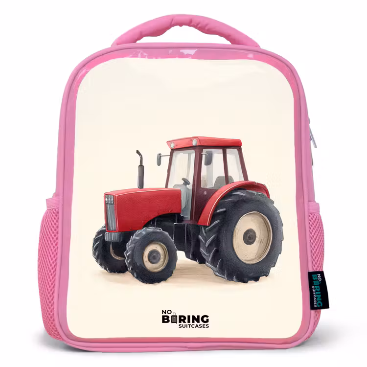 Kinderrugzak - Roze - Tractor - Getekend - Rood — 1