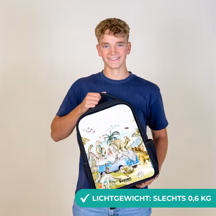 Kinderrugzak - Zwart - Busje met dino's — 2
