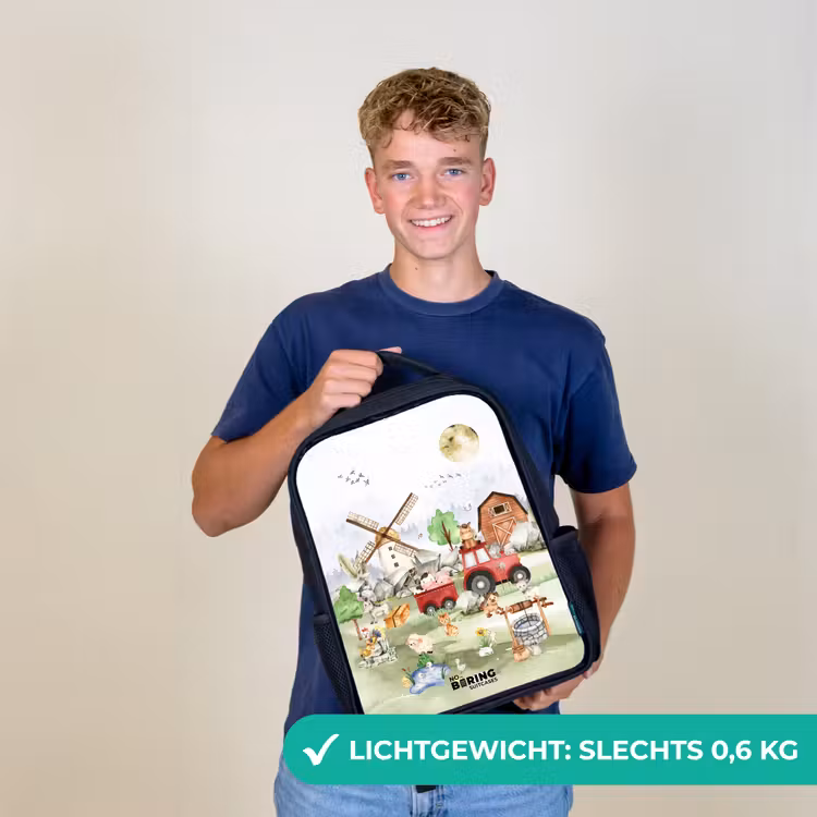 Kinderrugzak - Zwart - dieren op een boederij — 2