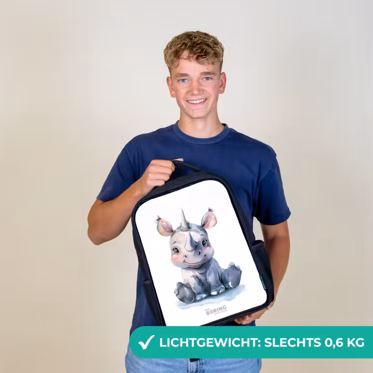 Kinderrugzak - Zwart - Baby neushoorn — 2